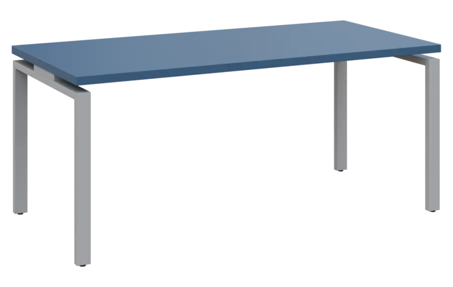 MHCPK 38 - 18 stůl kancelářský, kovová podnož stříbrná, deska 36 mm, široký 1800 mm, hlubinná modrá