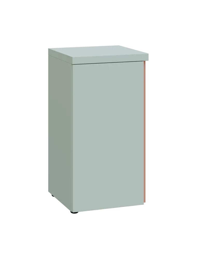 MHCN 2 - 4D kancelářská skříň, 1-dveřová, levá, 770x400x400, šedozelinkavá, profil béžově růžový