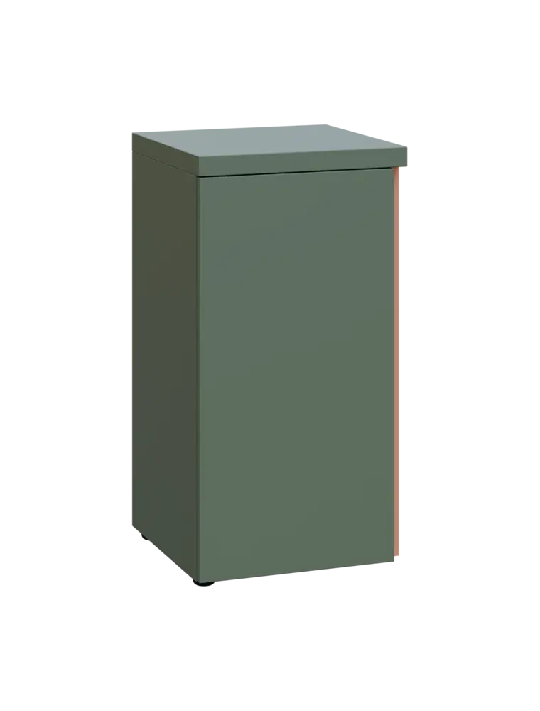 MHCN 2 - 4D kancelářská skříň, 1-dveřová, levá, 770x400x400, agáve zelená, profil béžově růžový