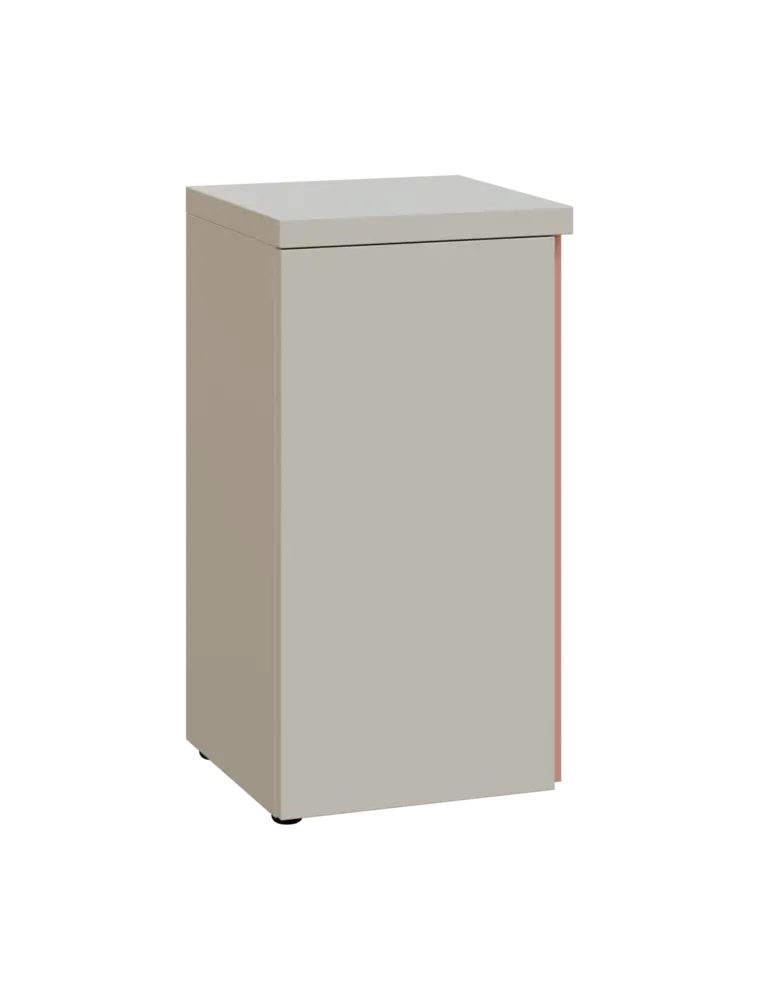 MHCN 2 - 4D kancelářská skříň, 1-dveřová, levá, 770x400x400, teplá šedá, profil béžově růžový