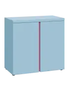 MHCN 2 - 8D kancelářská skříň, 2-dveřová, 770x800x400, obloha, profil světle růžový