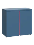 MHCN 2 - 8D kancelářská skříň, 2-dveřová, 770x800x400, šedomodrá, profil světle růžový