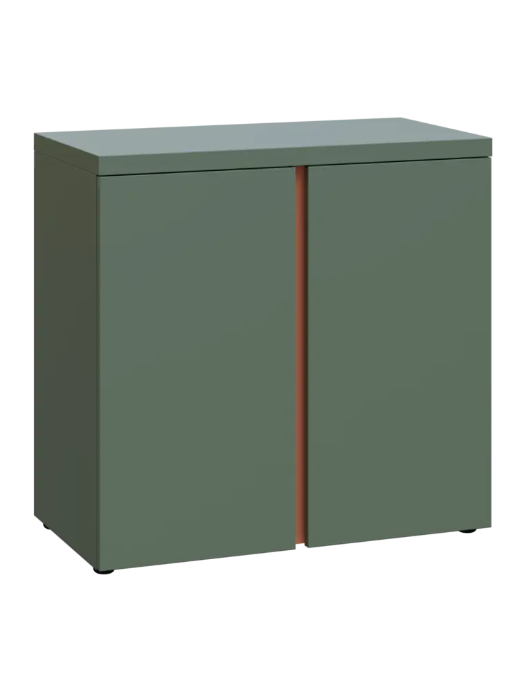 MHCN 2 - 8D kancelářská skříň, 2-dveřová, 770x800x400, agáve zelená, profil béžově růžový
