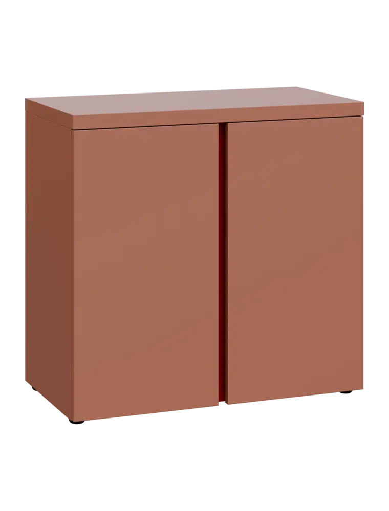 MHCN 2 - 8D kancelářská skříň, 2-dveřová, 770x800x400, pudrově hnědá, profil burgundy