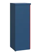 MHCN 3 - 4D kancelářská skříň, 1-dveřová, levá, 1120x400x400, hlubinná modrá, profil červený