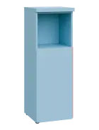 MHCN 3 - 4DN kancelářská skříň, 1-dveřová/nika, levá, 1120x400x400, obloha, profil světle růžový