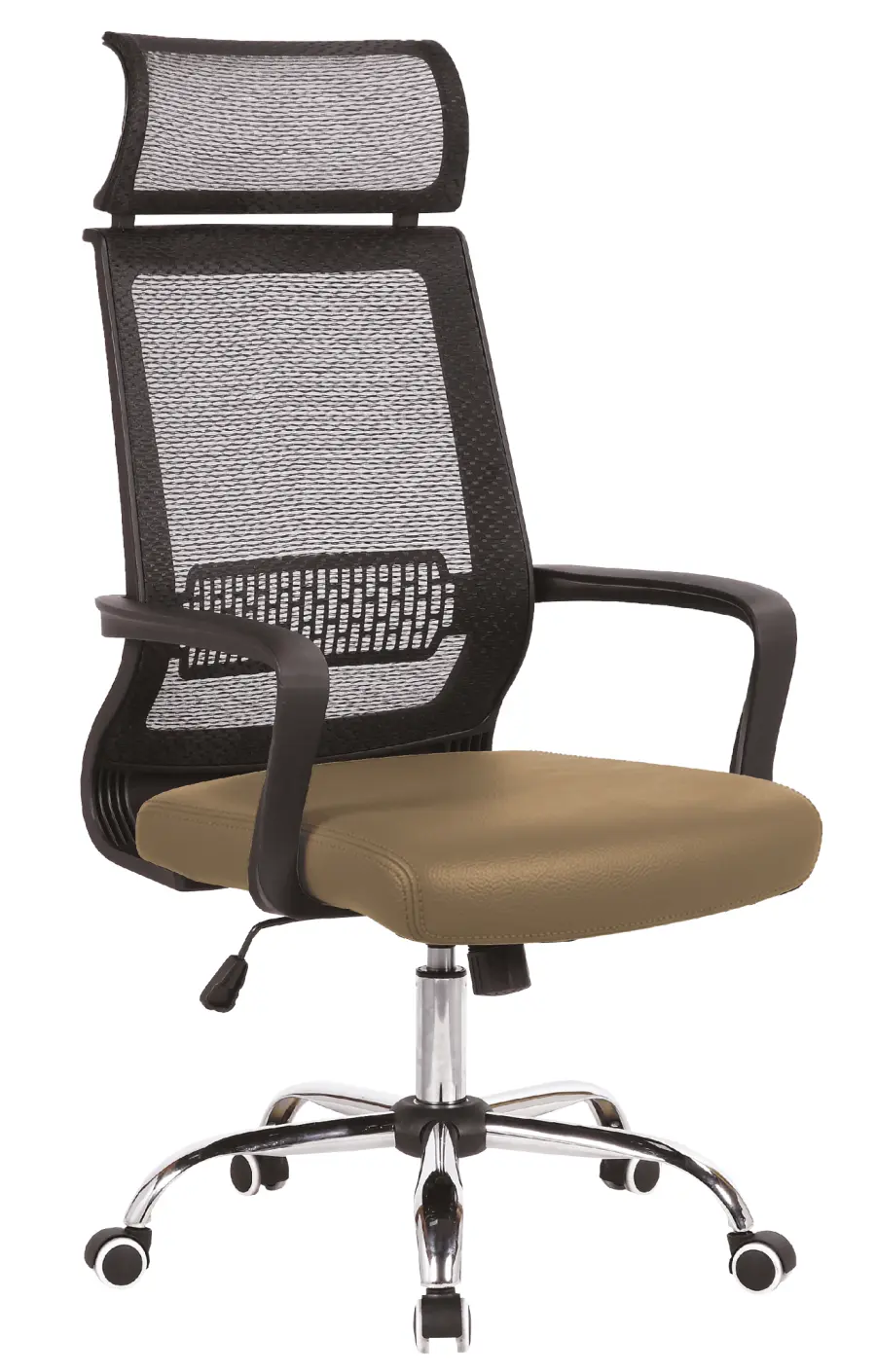 LAUREN židle kancelářská, kříž chrom, koženka P26 béžová