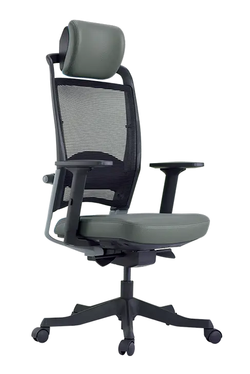 HANAH židle kancelářská, koženka P7 šedá