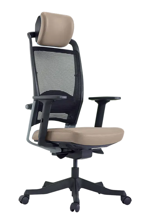 HANAH židle kancelářská, koženka P20 latte