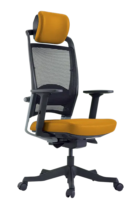 HANAH židle kancelářská, koženka P21 žlutá