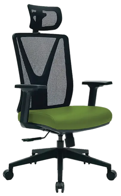 XENA kancelářská židle s podhlavníkem, kříž černý, koženka P17 zelená