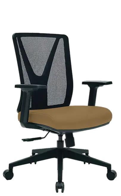 XENA kancelářská židle, kříž černý, koženka P26 béžová