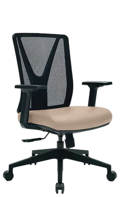 XENA kancelářská židle, kříž černý, koženka P20 latte