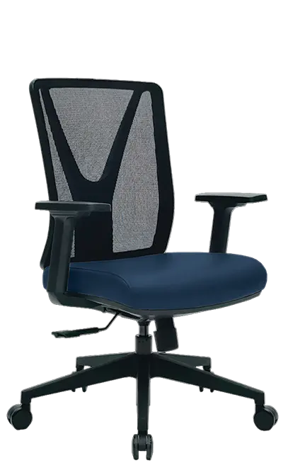 XENA kancelářská židle, kříž černý, koženka P10 modrá