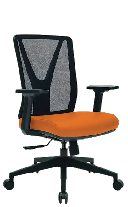 XENA kancelářská židle, kříž černý, koženka P22 oranžová