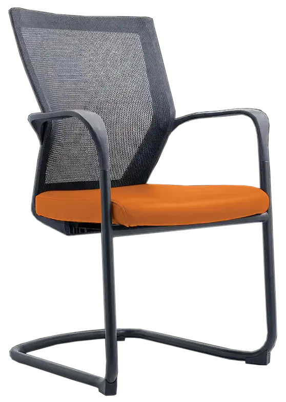 RAVEN BLACK židle konferenční, koženka P22 oranžová