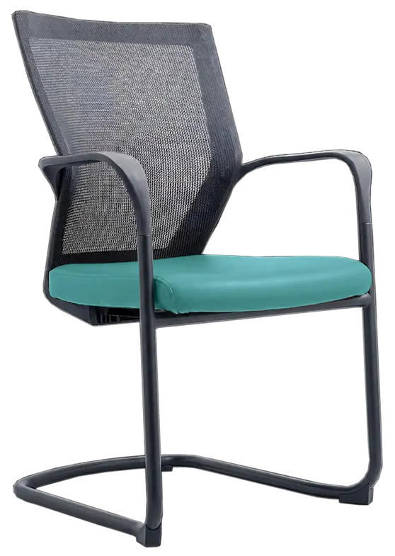 RAVEN BLACK židle konferenční, koženka P18 tyrkysová