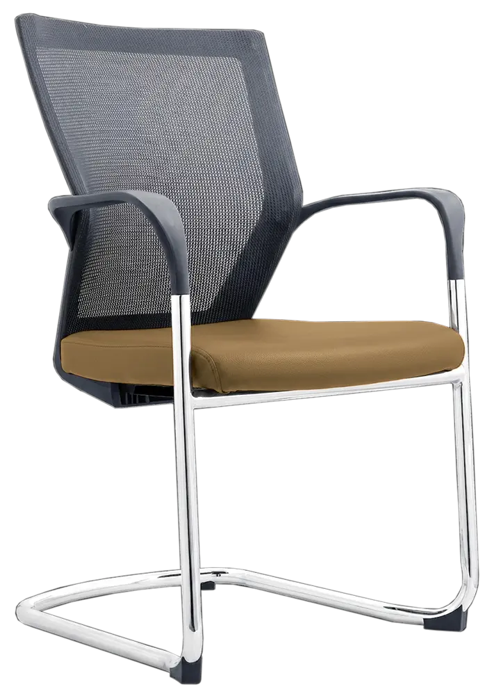 RAVEN CHROME židle konferenční, koženka P26 béžová