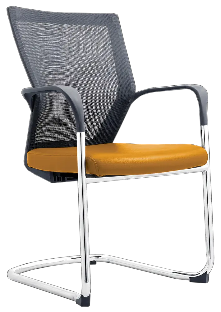 RAVEN CHROME židle konferenční, koženka P21 žlutá