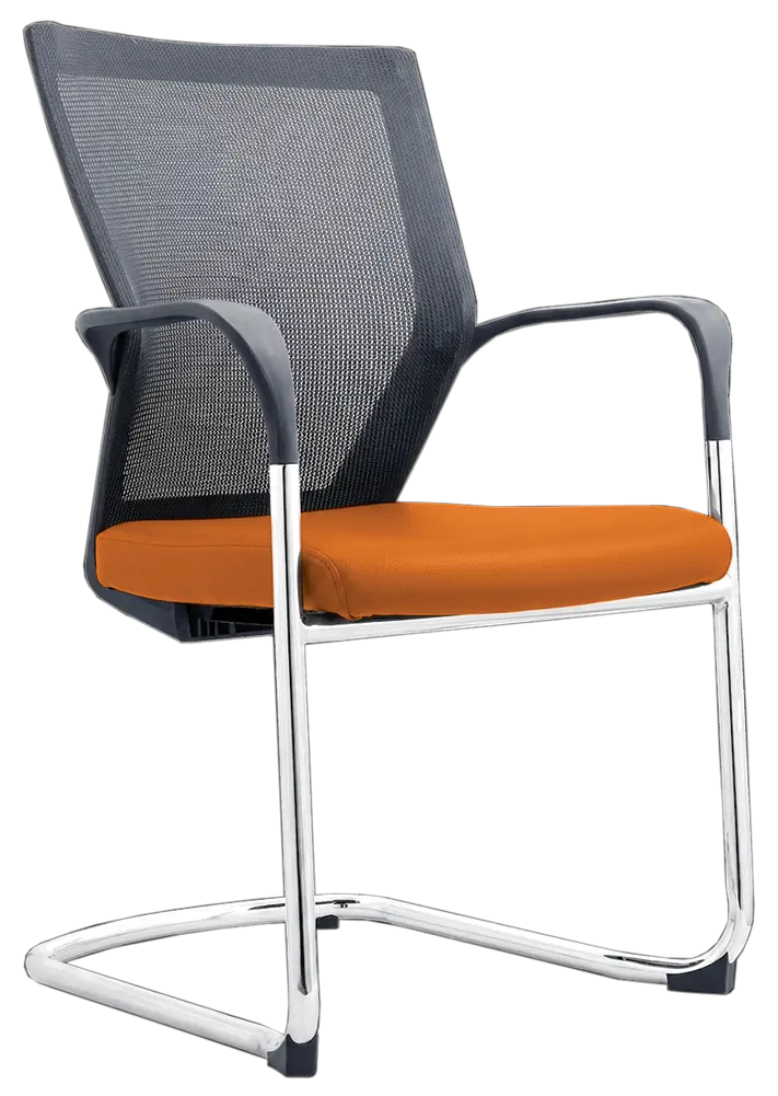 RAVEN CHROME židle konferenční, koženka P22 oranžová