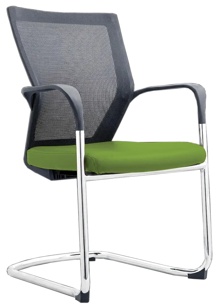 RAVEN CHROME židle konferenční, koženka P17 zelená