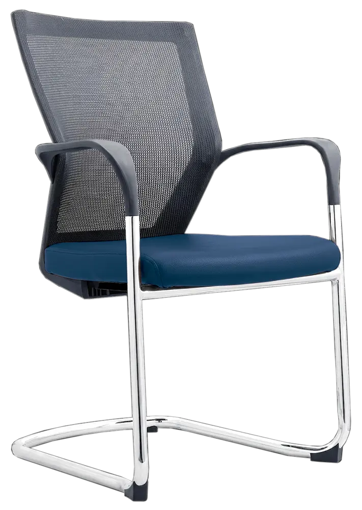 RAVEN CHROME židle konferenční, koženka P10 modrá