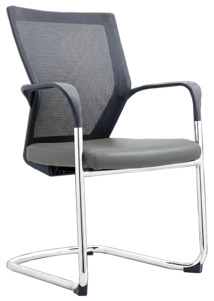 RAVEN CHROME židle konferenční, koženka P7 šedá
