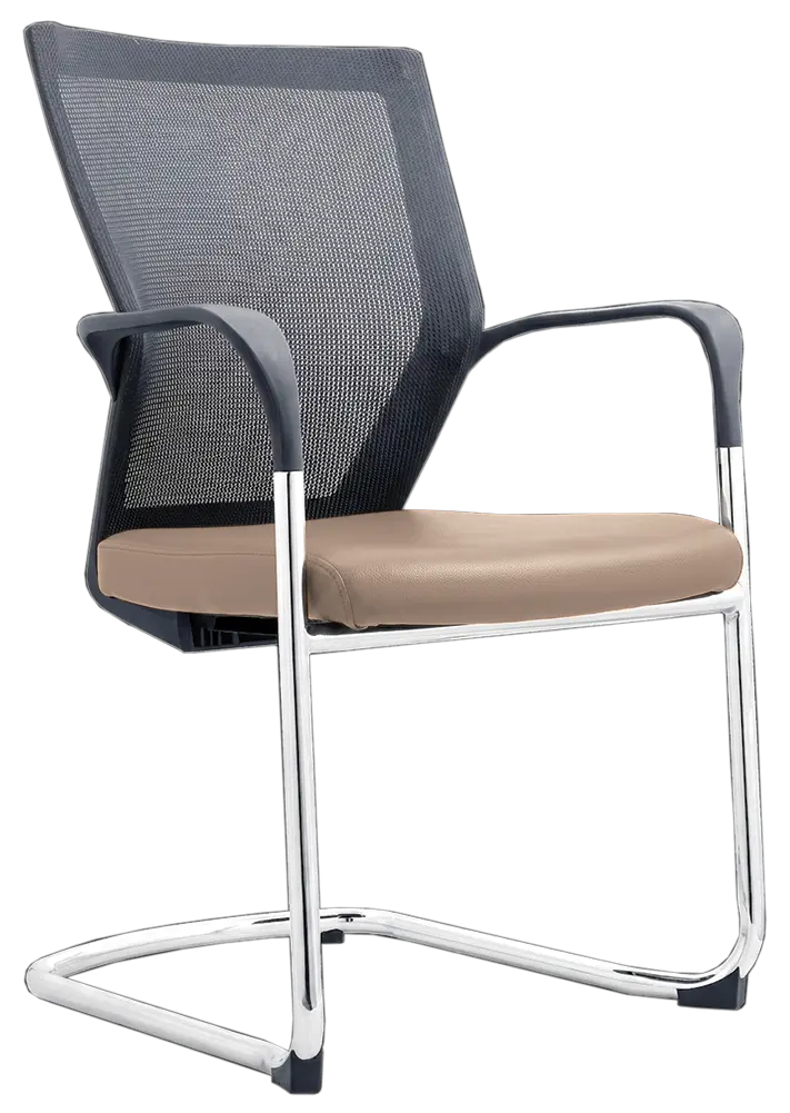 RAVEN CHROME židle konferenční, koženka P20 latte