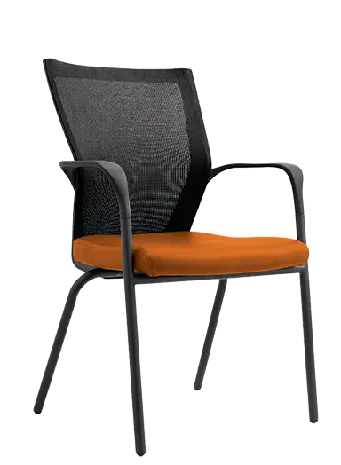 EAGLE, židle konferenční, koženka P22 oranžová