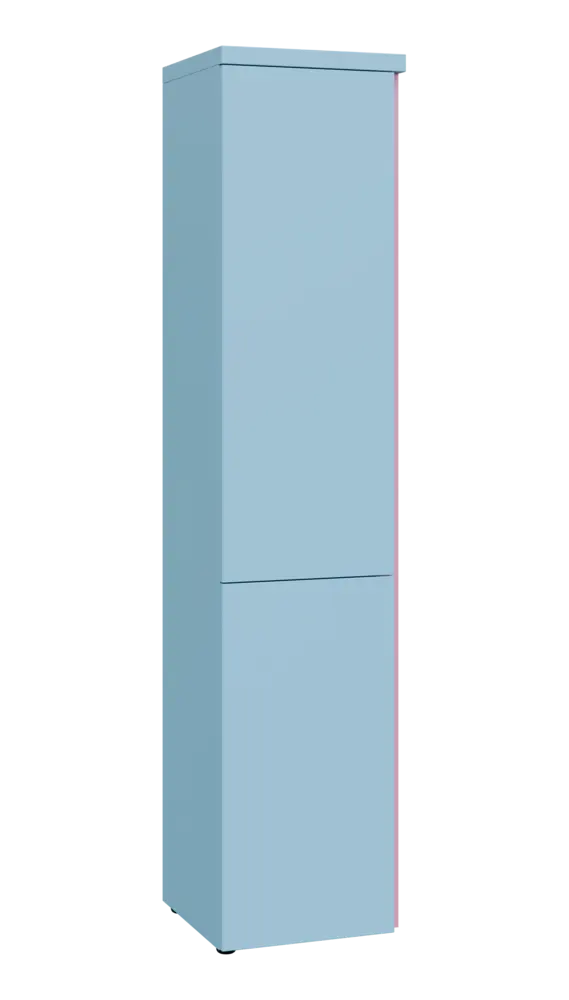MHCN 5 - 42D kancelářská skříň, 2-dveřová, levá, 1820x400x400, obloha, profil světle růžový