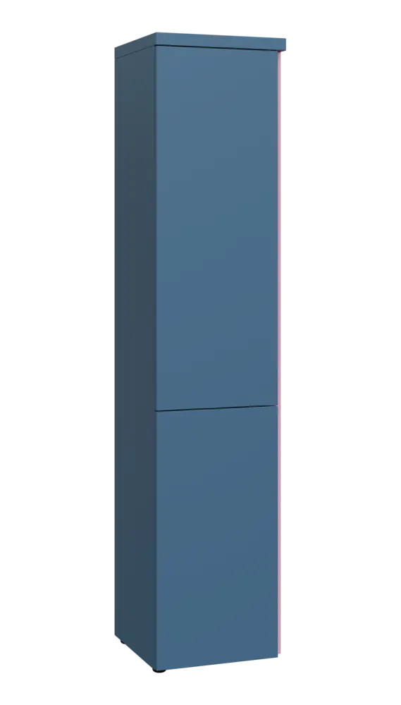 MHCN 5 - 42D kancelářská skříň, 2-dveřová, levá, 1820x400x400, šedomodrá, profil světle růžový