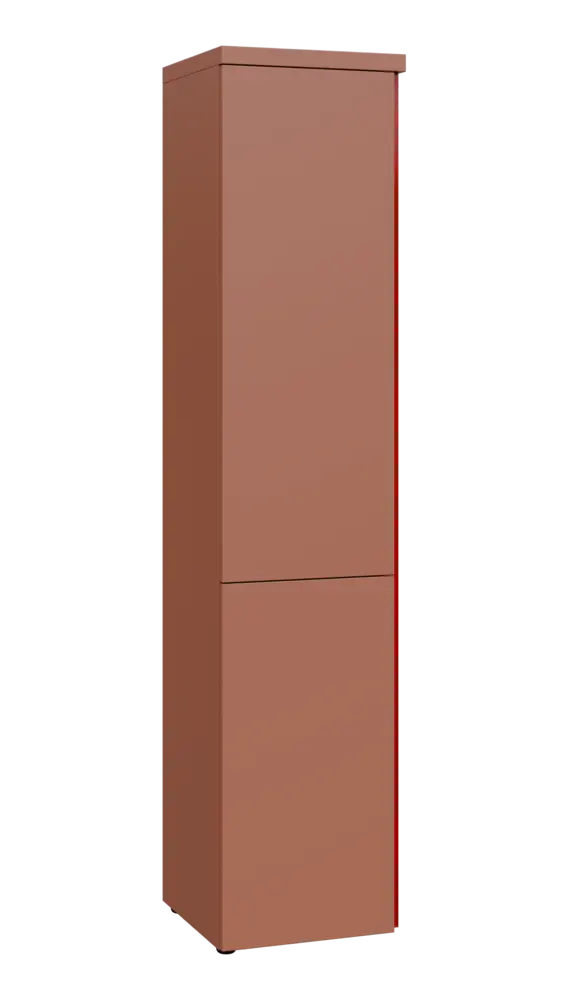 MHCN 5 - 42D kancelářská skříň, 2-dveřová, levá, 1820x400x400, pudrově hnědá, profil burgundy