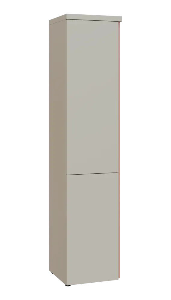 MHCN 5 - 42D kancelářská skříň, 2-dveřová, levá, 1820x400x400, teplá šedá, profil béžově růžový