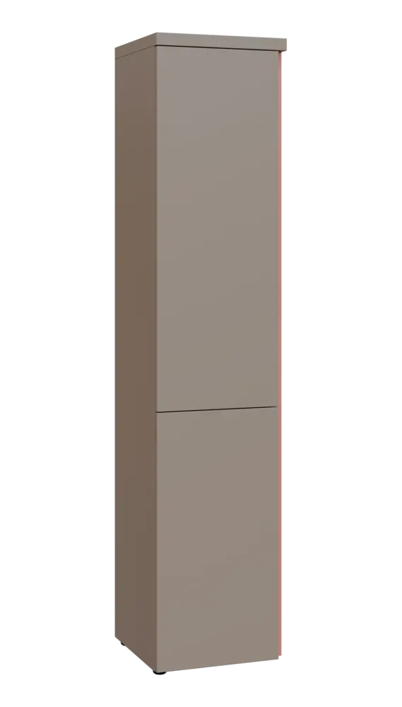 MHCN 5 - 42D kancelářská skříň, 2-dveřová, levá, 1820x400x400, taupe hnědá, profil béžově růžový