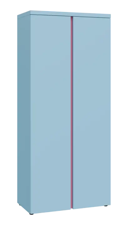 MHCN 5 - 8D kancelářská skříň, 2-dveřová, 1820x800x400, obloha, profil světle růžový