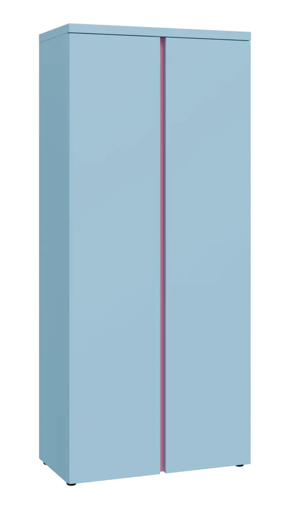 MHCN 5 - 8D kancelářská skříň, 2-dveřová, 1820x800x400, obloha, profil světle růžový