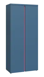 MHCN 5 - 8D kancelářská skříň, 2-dveřová, 1820x800x400, šedomodrá, profil světle růžový