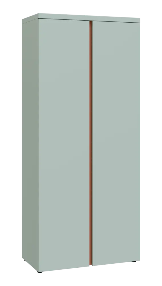 MHCN 5 - 8D kancelářská skříň, 2-dveřová, 1820x800x400, šedozelinkavá, profil béžově růžový