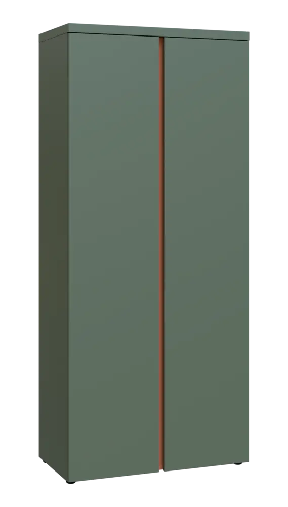 MHCN 5 - 8D kancelářská skříň, 2-dveřová, 1820x800x400, agáve zelená, profil béžově růžový