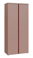 MHCN 5 - 8D kancelářská skříň, 2-dveřová, 1820x800x400, pudrově růžová, profil burgundy