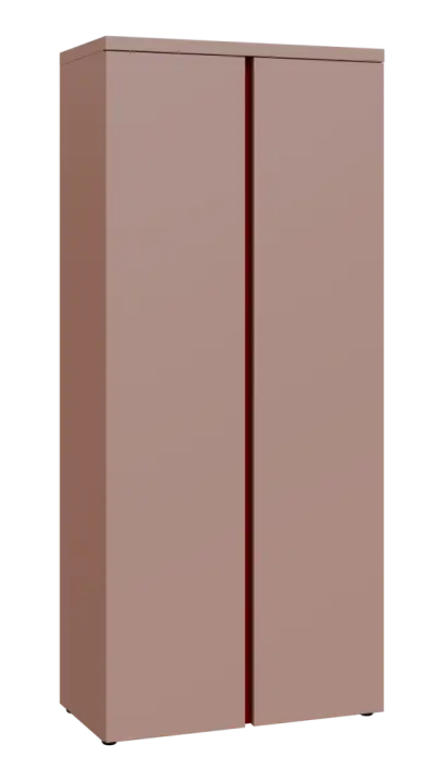MHCN 5 - 8D kancelářská skříň, 2-dveřová, 1820x800x400, pudrově růžová, profil burgundy