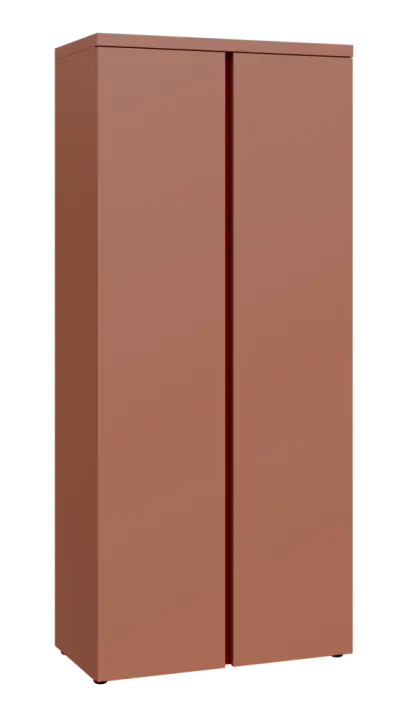 MHCN 5 - 8D kancelářská skříň, 2-dveřová, 1820x800x400, pudrově hnědá, profil burgundy