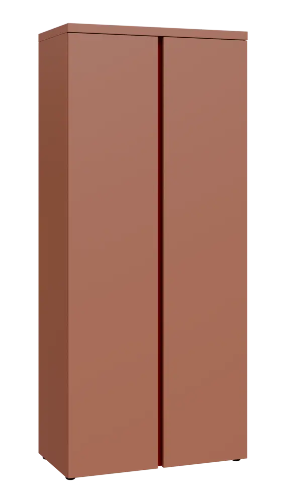 MHCN 5 - 8D kancelářská skříň, 2-dveřová, 1820x800x400, pudrově hnědá, profil burgundy
