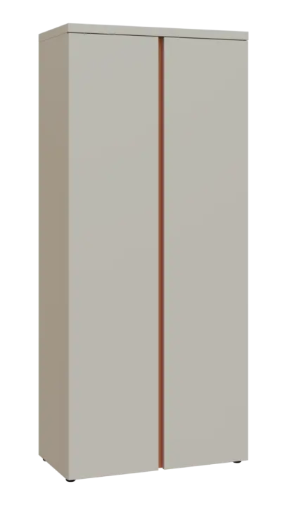 MHCN 5 - 8D kancelářská skříň, 2-dveřová, 1820x800x400, teplá šedá, profil béžově růžový