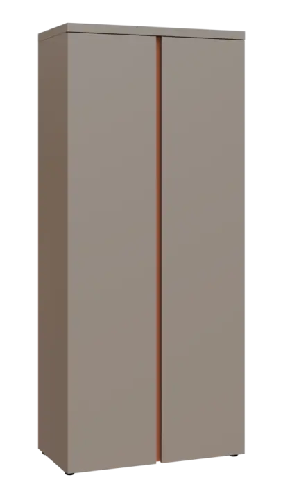 MHCN 5 - 8D kancelářská skříň, 2-dveřová, 1820x800x400, taupe hnědá, profil béžově růžový
