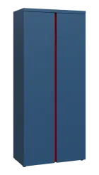 MHCN 5 - 8D kancelářská skříň, 2-dveřová, 1820x800x400, hlubinná modrá, profil červený