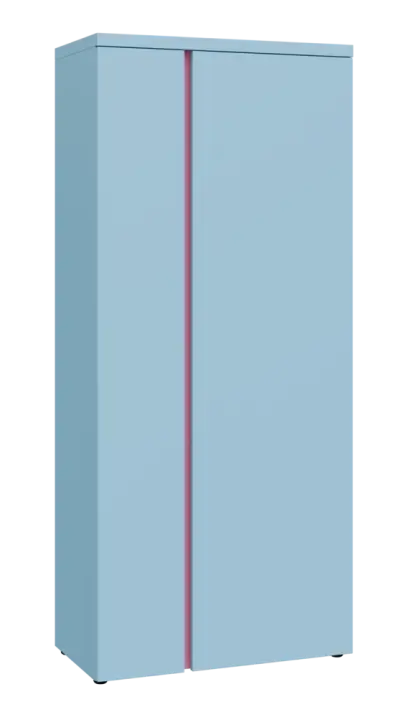 MHCSR 5 - 81 šatní skříň, 2-dveřová, výsuvné ramínko, 1820x800x400, obloha, profil světle růžový