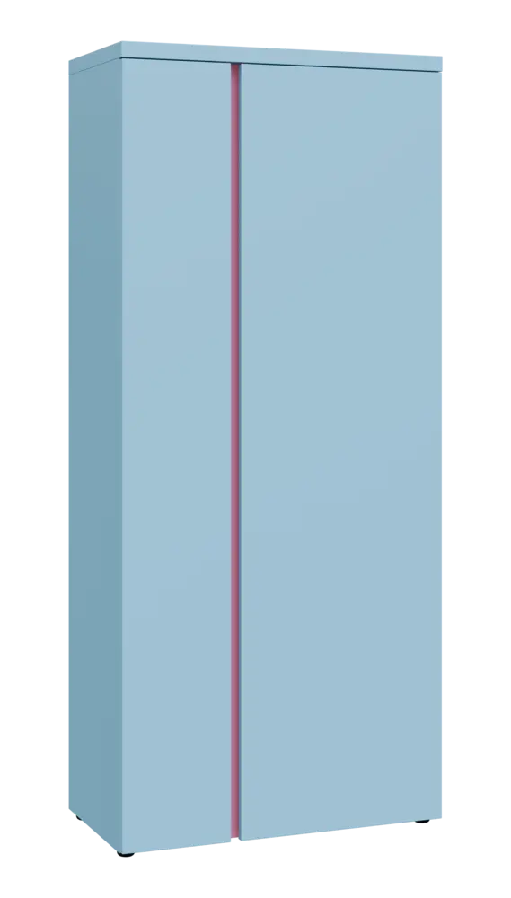 MHCSR 5 - 81 šatní skříň, 2-dveřová, výsuvné ramínko, 1820x800x400, obloha, profil světle růžový