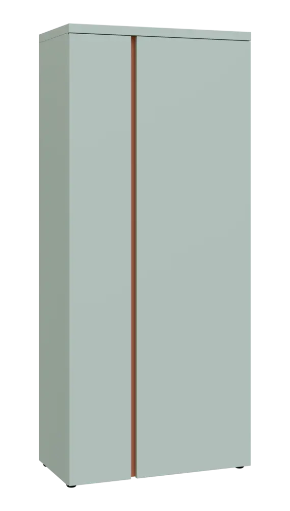 MHCSR 5 - 81 šatní skříň, 2-dveřová, výsuvné ramínko, 1820x800x400, šedozelinkavá, profil béžově růž
