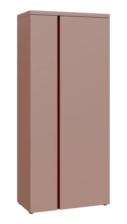 MHCSR 5 - 81 šatní skříň, 2-dveřová, výsuvné ramínko, 1820x800x400, pudrově růžová, profil burgundy